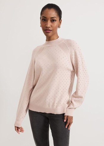 Phase Eight Tala Hotfix Knitwear Pink Canada | GEOIKU-320